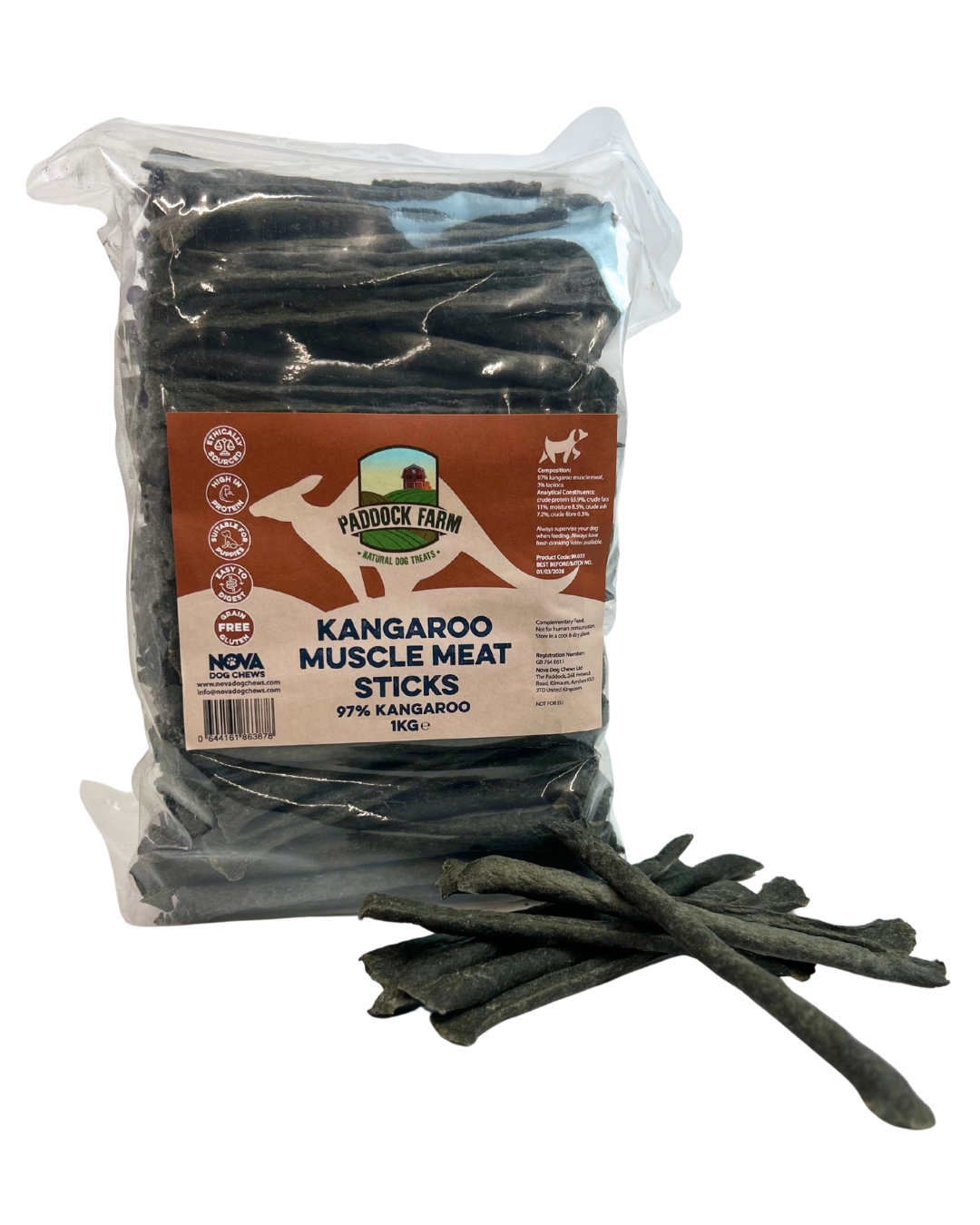 Muscle Meat Sticks Kangaroo 1kg