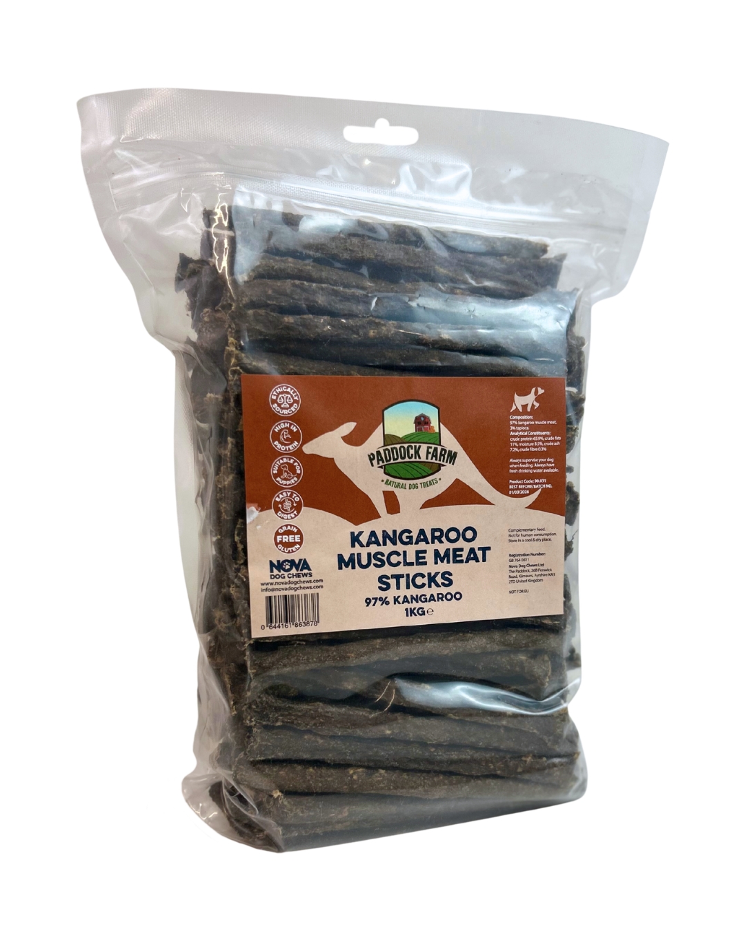 Muscle Meat Sticks Kangaroo 1kg (avg. 108pcs) (Change of Colour) - Image 2